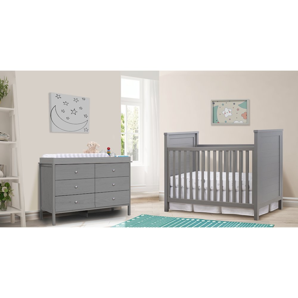 Sorelle Farmhouse Classic Crib,Weathered Gray Color