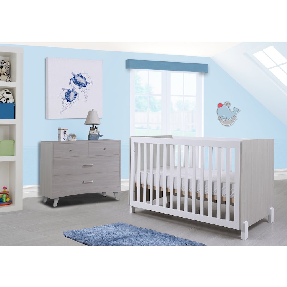Sorelle Pannello Crib,Grigio and White Color