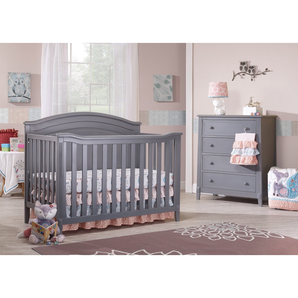 Sorelle Berkley Round Top Panel Crib,Gray Color