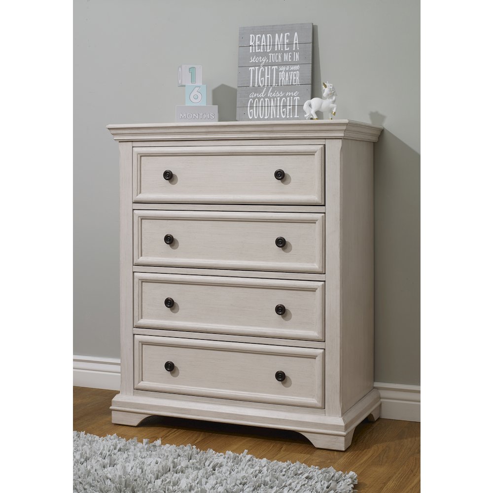 Sorelle Portofino 4 Drawer Dresser,Brushed Ivory Color