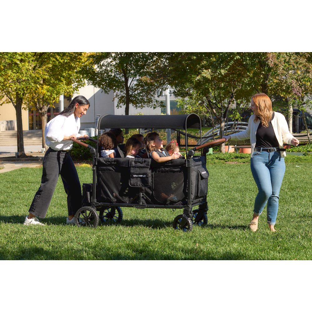 W6 Luxe Pro 6 Seater Stroller Wagon - Jet Black