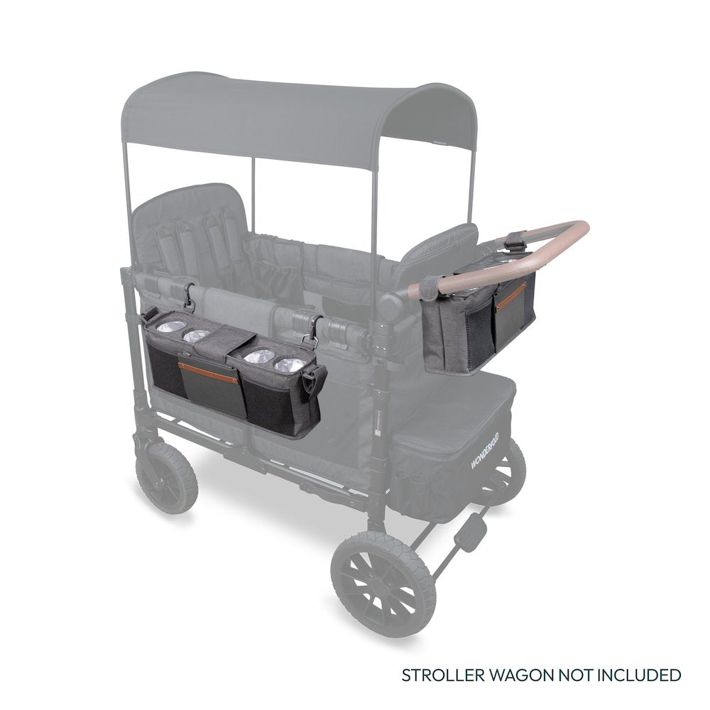 Parent Console with 4 Insulated Cup Holders-Gray