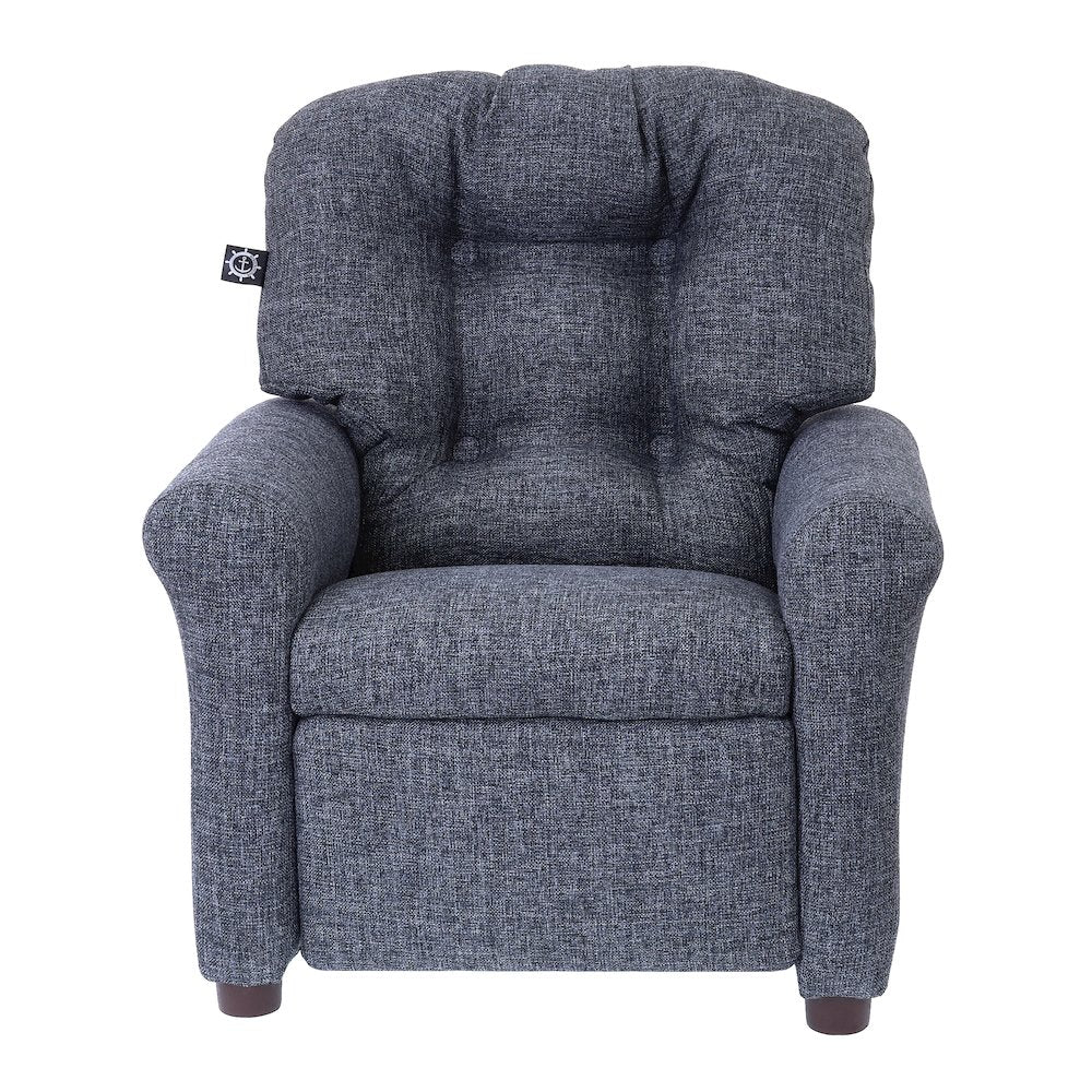 The Crew Furniture Traditional Kids Recliner Chair, Gray