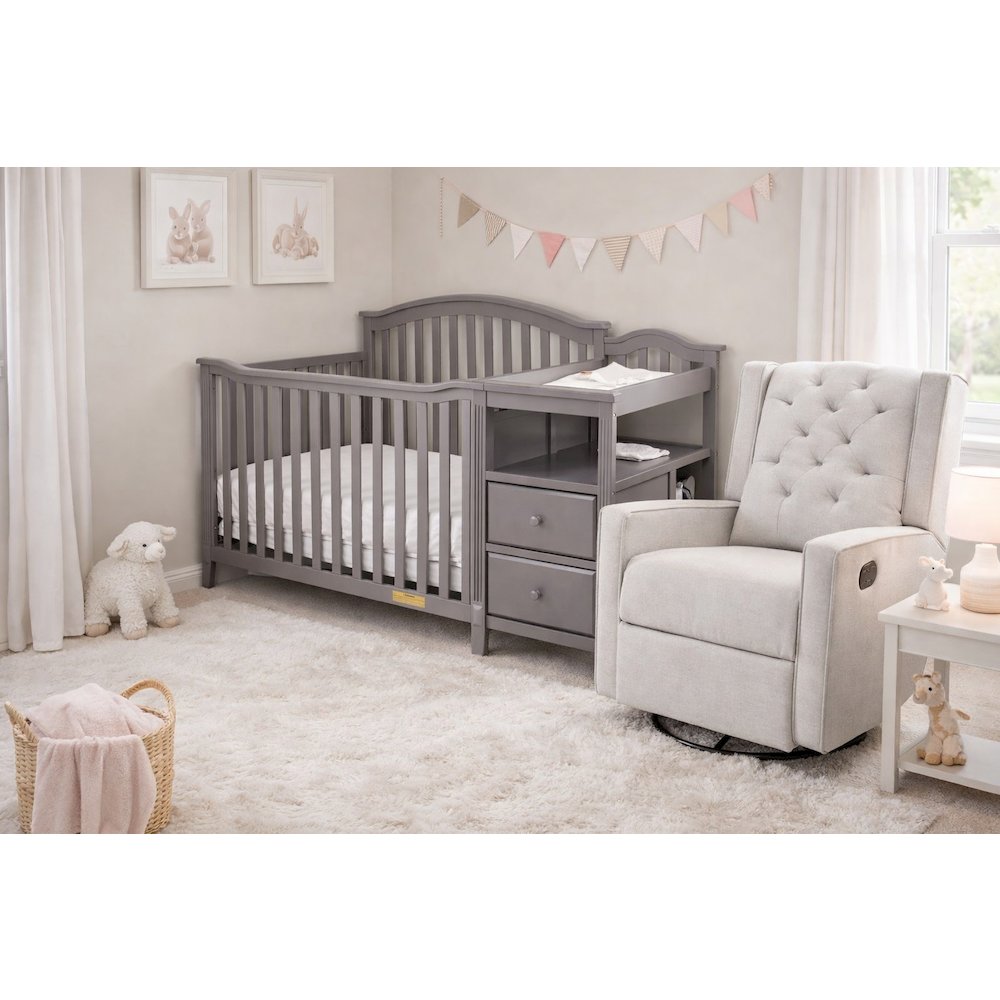 Kali 4-in-1 Convertible Crib and Changer Gray