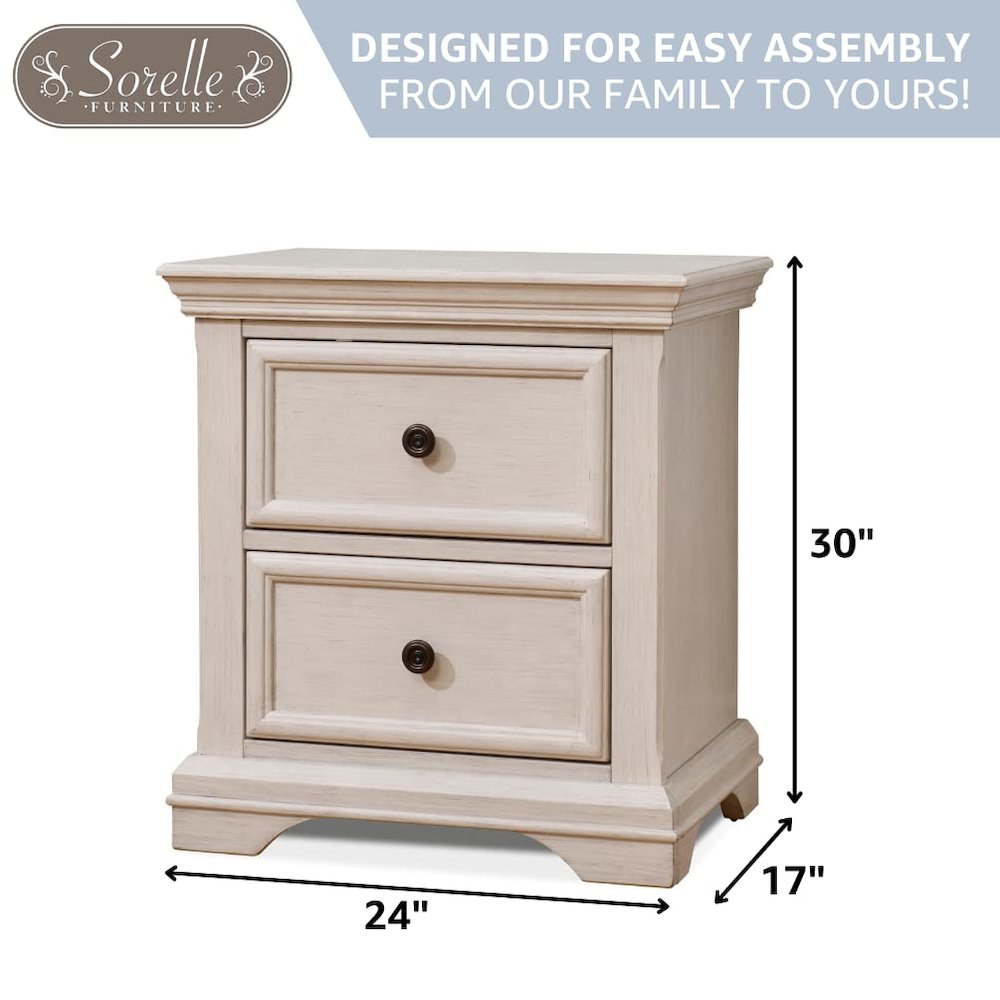 Sorelle Portofino Nightstand,Brushed Ivory Color