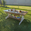 Table, Brown and White