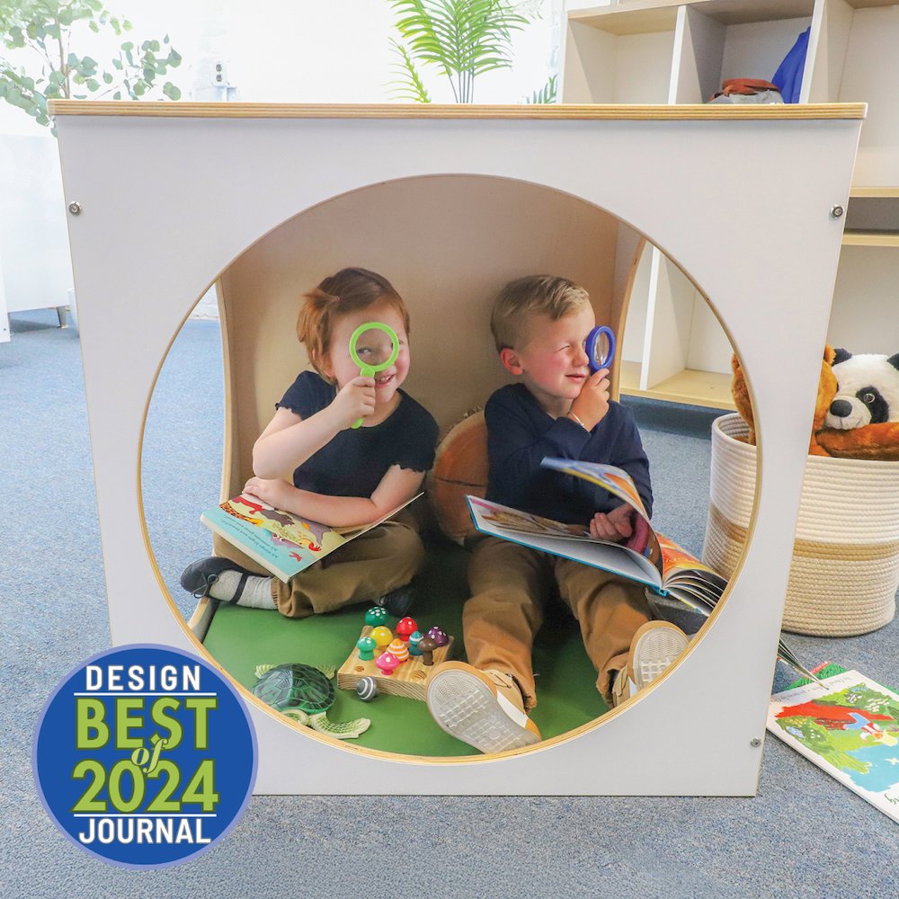 Play House Cube With Floor Mat in Natural UV and White Color