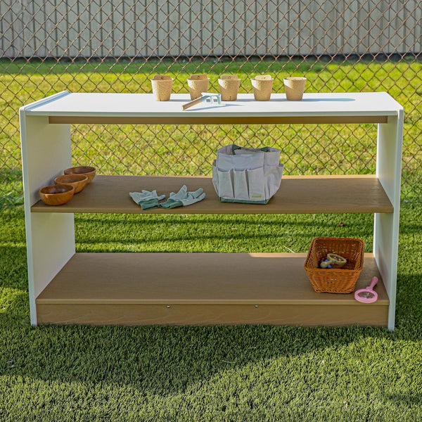 Storage Shelf, Brown and White