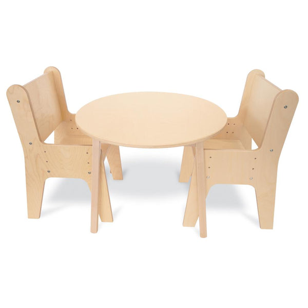 Table And Two Chair Set, Natural Color