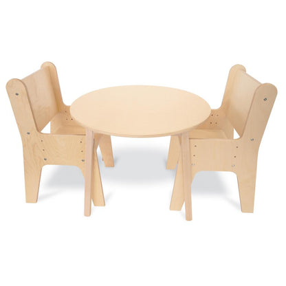 Table And Two Chair Set, Natural Color