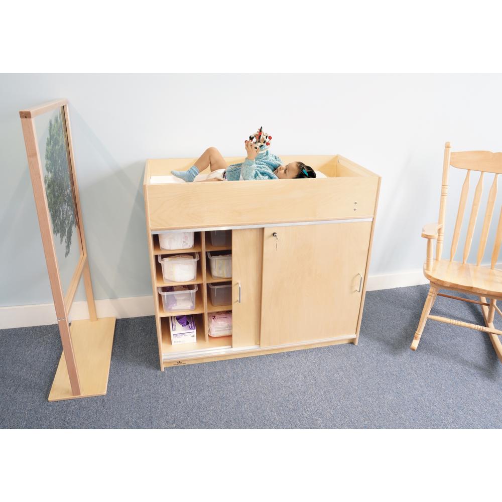 EZ Clean Birch Changing Cabinet with Trays