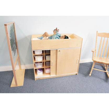 EZ Clean Birch Changing Cabinet with Trays