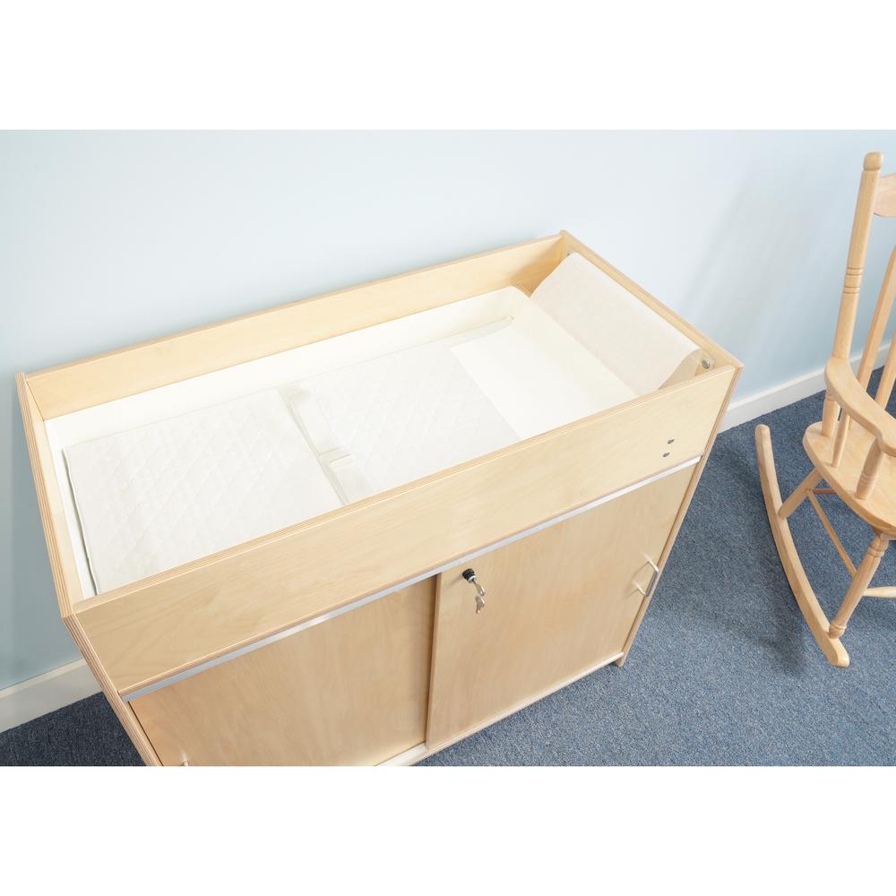 EZ Clean Birch Changing Cabinet with Trays