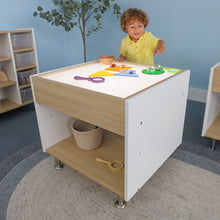 Adjustable Light Table in Brown and White Color