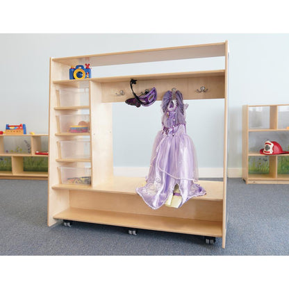 Mobile Dress-Up Center with Trays and Mirror