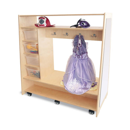 Mobile Dress-Up Center with Trays and Mirror