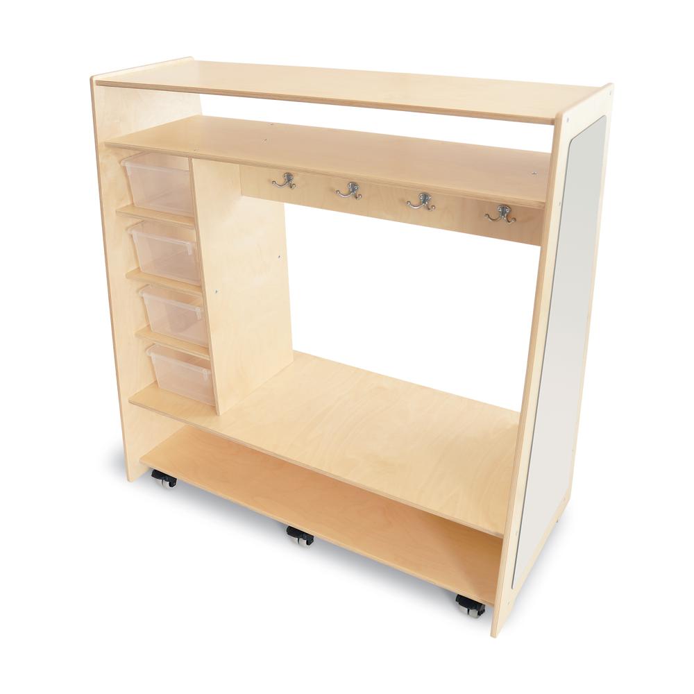 Mobile Dress-Up Center with Trays and Mirror