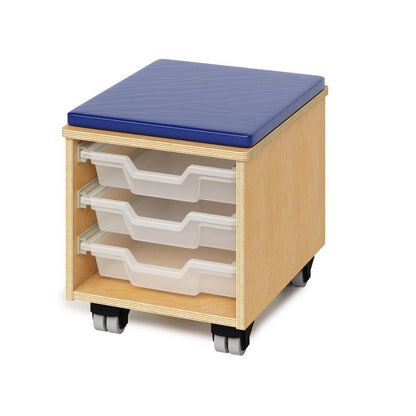 Teachers Rolling Stool with Trays