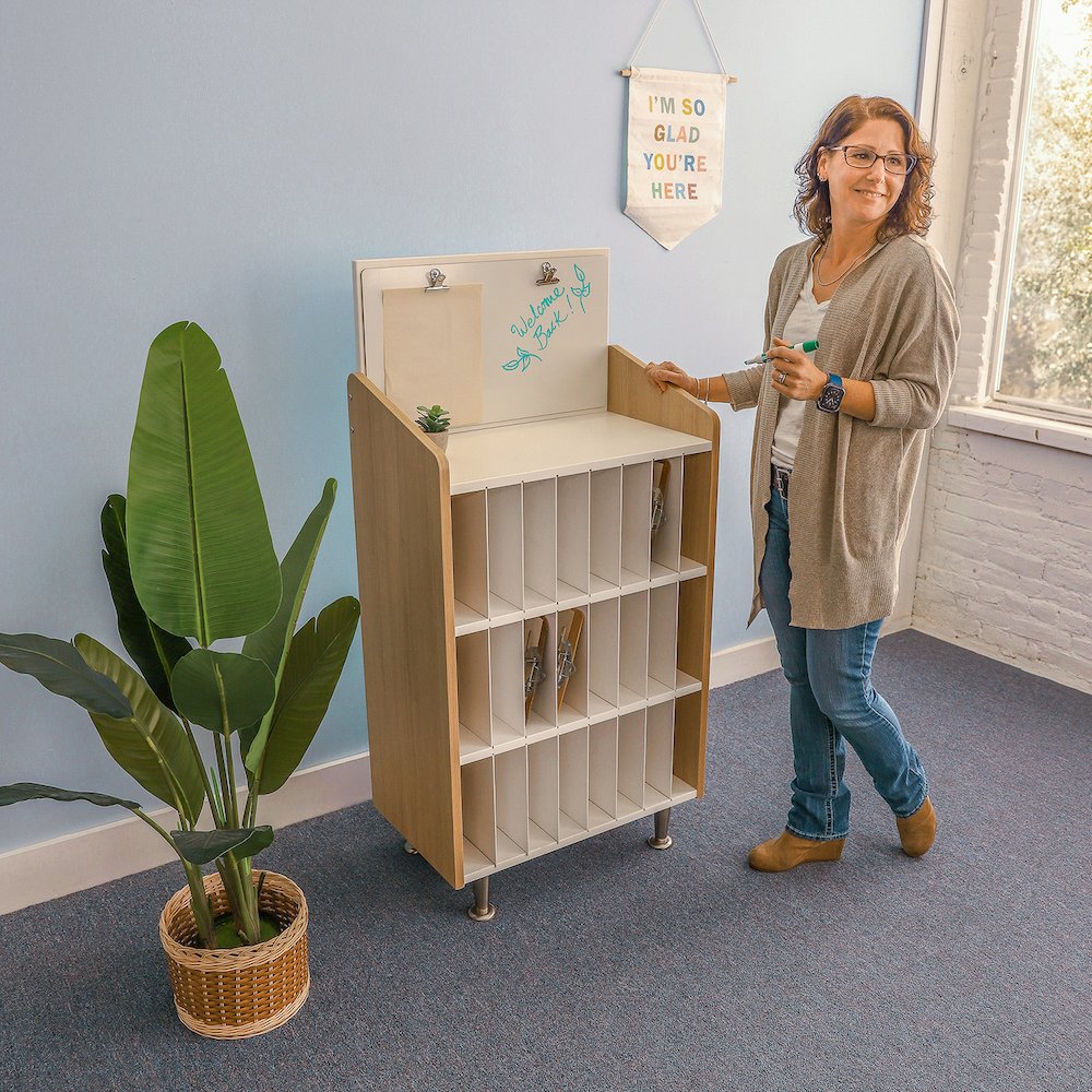 Mail And Message Center in Brown and White Color