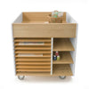 Art Supply Cart in Brown and White Color