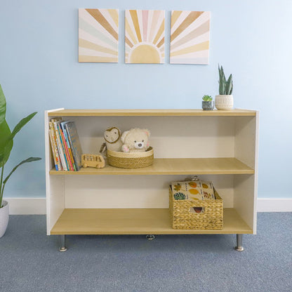 Adjustable Shelf Cabinet 33H in Brown and White Color