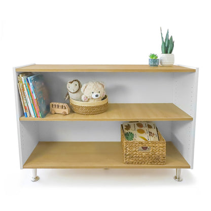 Adjustable Shelf Cabinet 33H in Brown and White Color