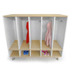 Five Section Coat Locker in Brown and White Color