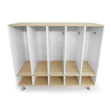 Five Section Coat Locker in Brown and White Color