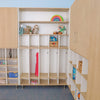 Five Section Coat Locker in Brown and White Color