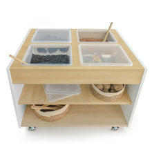Mobile Sensory Table in Brown and White Color