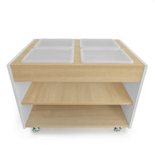 Mobile Sensory Table in Brown and White Color