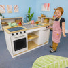 Kitchen Island Breakfast Bar in Brown and White Color