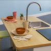 Kitchen Island Breakfast Bar in Brown and White Color