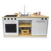 Kitchen Island Breakfast Bar in Brown and White Color