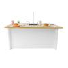 Kitchen Island Breakfast Bar in Brown and White Color