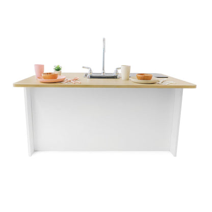 Kitchen Island Breakfast Bar in Brown and White Color