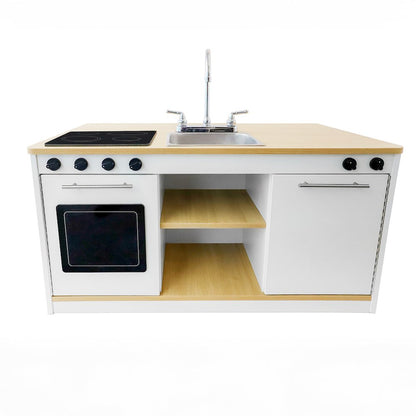 Kitchen Island Breakfast Bar in Brown and White Color