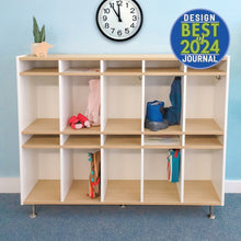 10 Section Coat Locker in Brown and White Color