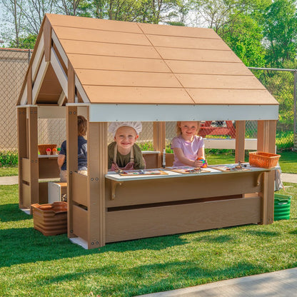 HDPE Outdoor Learning Pavilion in Brown and White Finish