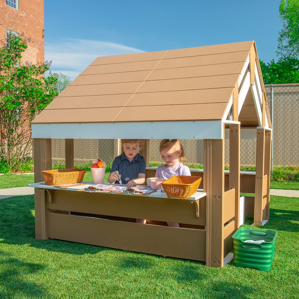 HDPE Outdoor Learning Pavilion in Brown and White Finish