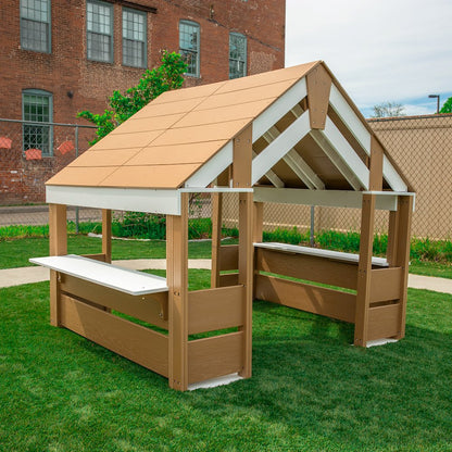 HDPE Outdoor Learning Pavilion in Brown and White Finish