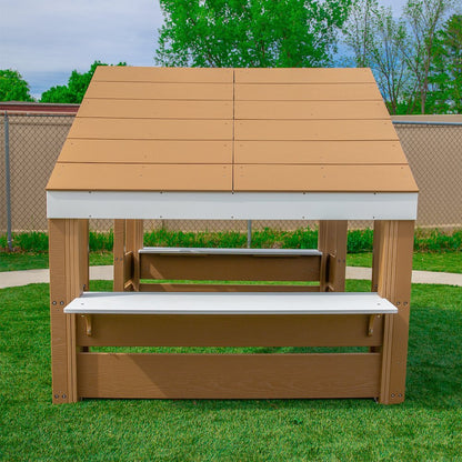 HDPE Outdoor Learning Pavilion in Brown and White Finish