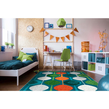 Kid Essentials String Along 10'9" x 13'2" Area Rug in Color Citrus