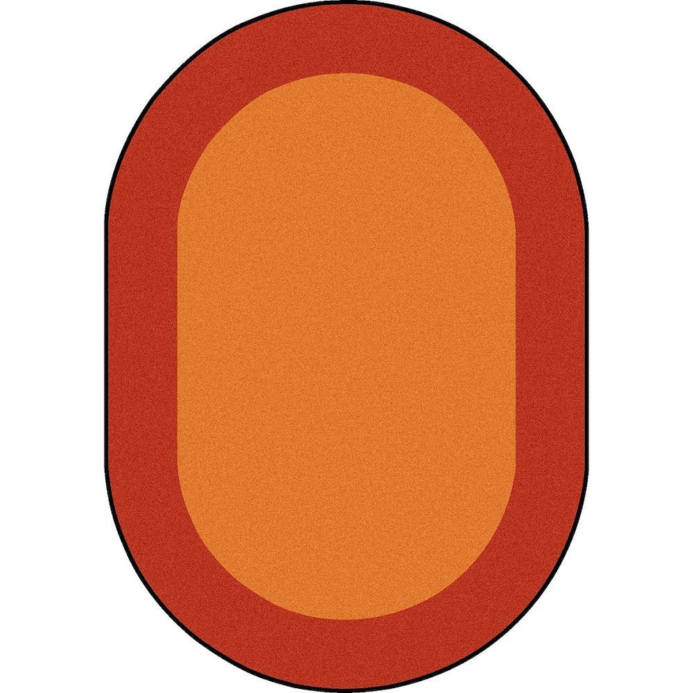 Kid Essentials All Around 7'8" x 10'9" Oval Area Rug in Color Orange