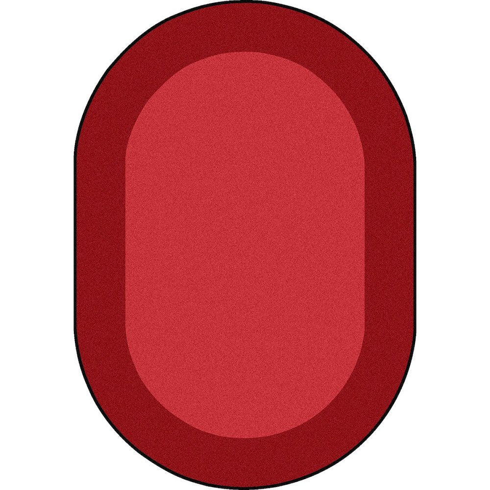 Kid Essentials All Around 7'8" x 10'9" Oval Area Rug in Color Red
