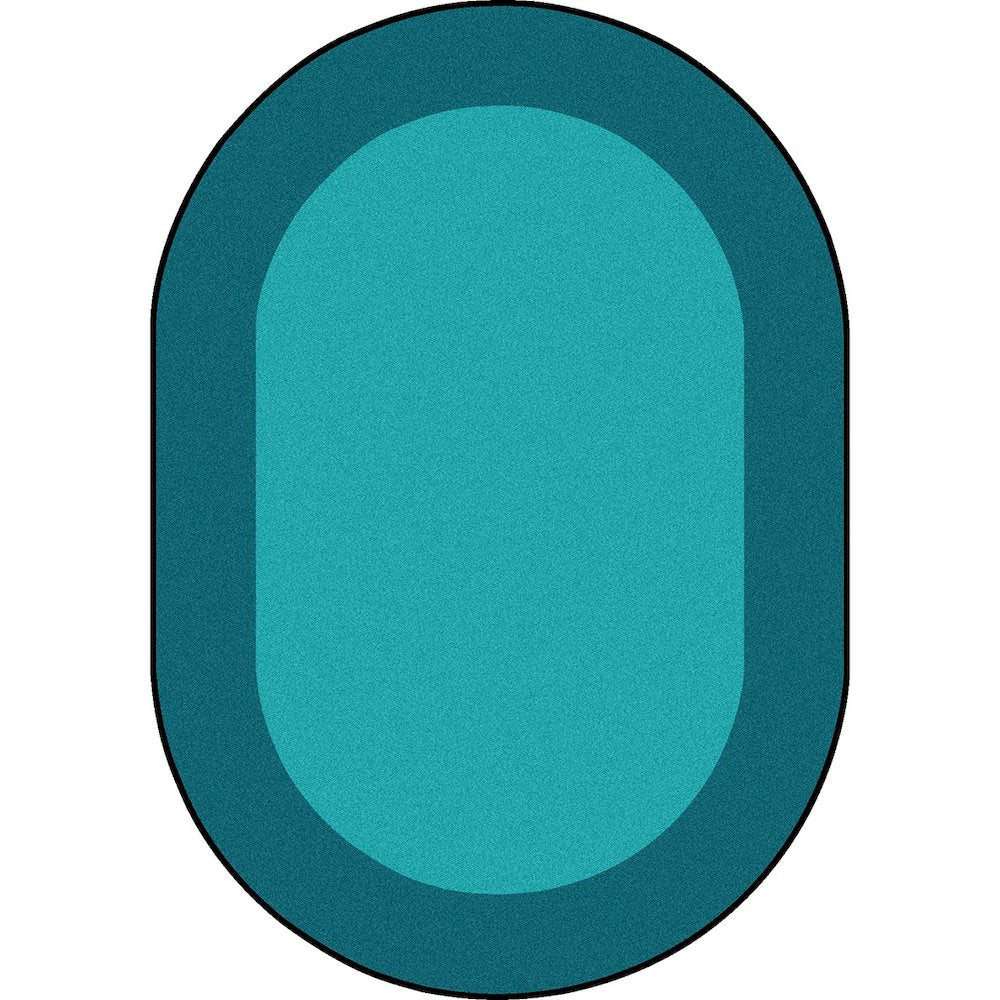 Kid Essentials All Around 7'8" x 10'9" Oval Area Rug in Color Teal