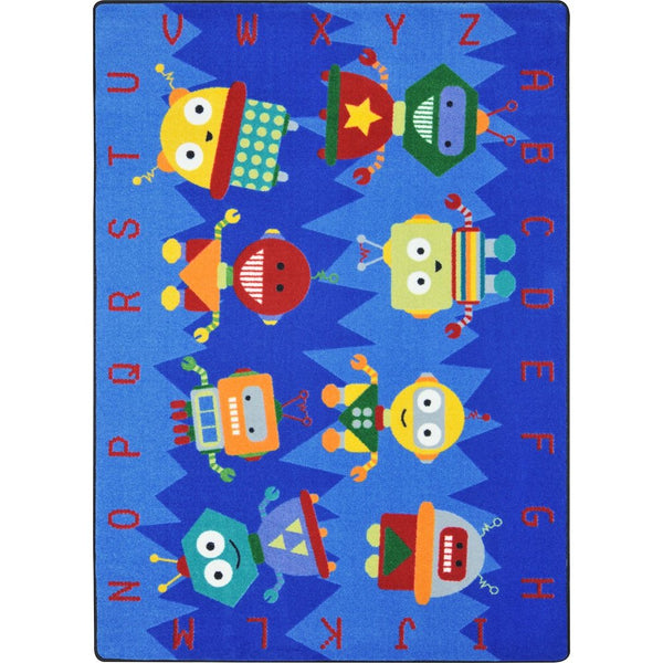 Kid Essentials Alphabet Bots 7'8" x 10'9" Area Rug in Color Multi