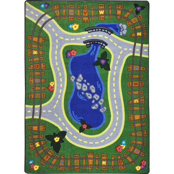 Kid Essentials Alphabet Express 7'8" x 10'9" Area Rug in Color Multi