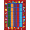 Kid Essentials Alphabet Phonics 10'9" x 13'2" Area Rug in Color Red