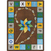 Kid Essentials Alphabet Pinwheel 7'8" x 10'9" Area Rug in Color Earthtone